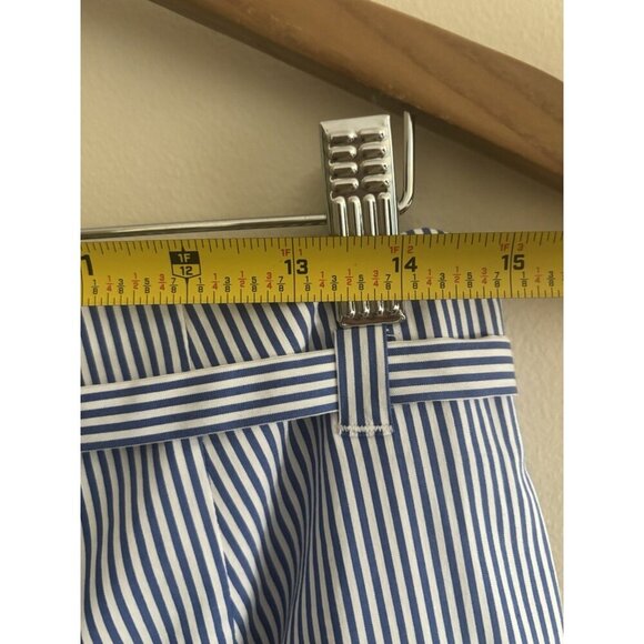 Talbots Nautical Tie Waist Straight Leg Crop Pants Blue White Stripe 8 Preppy - Picture 8 of 13